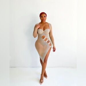 Stacey Cutout Rhinestone Dress